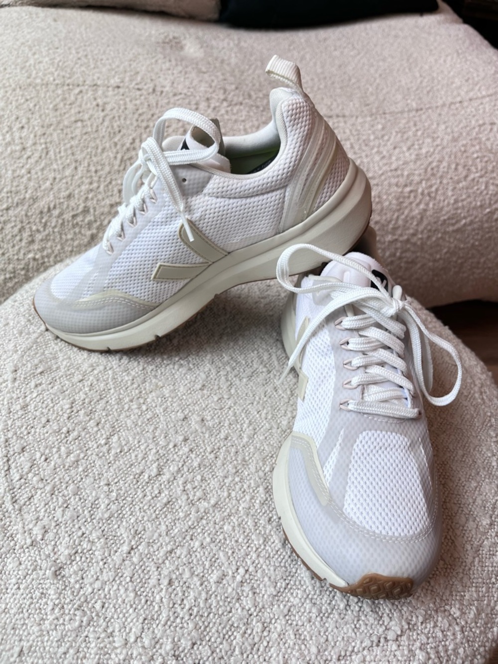 Veja White and Cream Athletic Sneakers - Picture 4 of 13